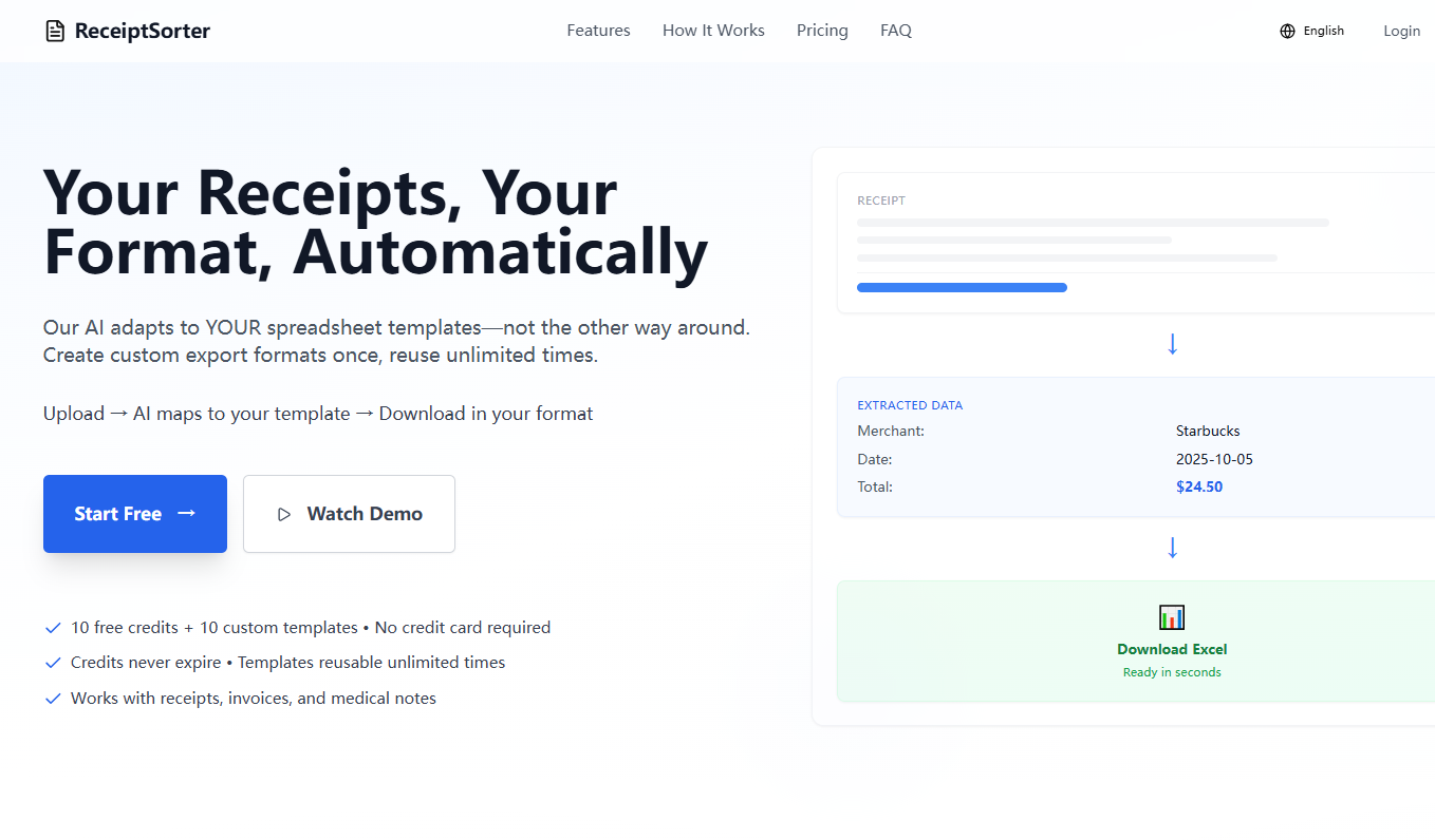 ReceiptSort Dashboard